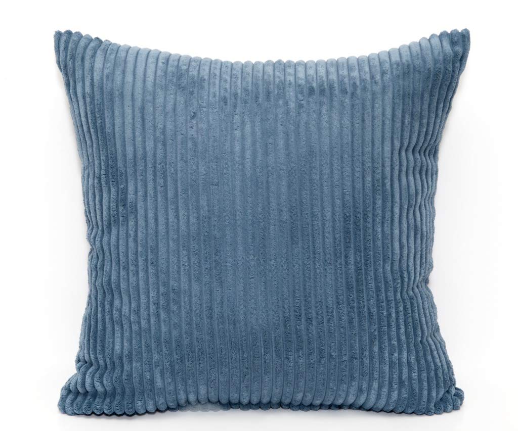 CB Home Large 24in x 24in Super Soft Chenille Stripe Cushion Cover in Blue
