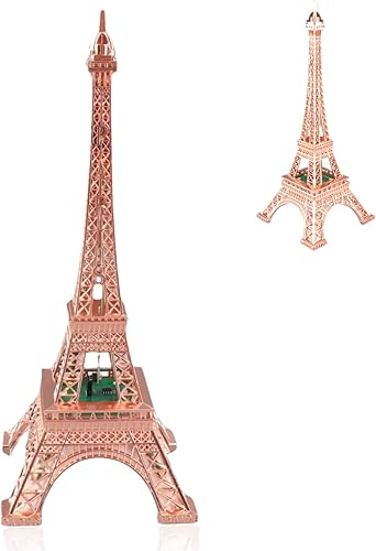 Estatua luminosa de la torre Eiffel, lámpara LED de torre Eiffel de 10.2 in, funciona con pilas, decoración de París para dormitorio, escritorio,