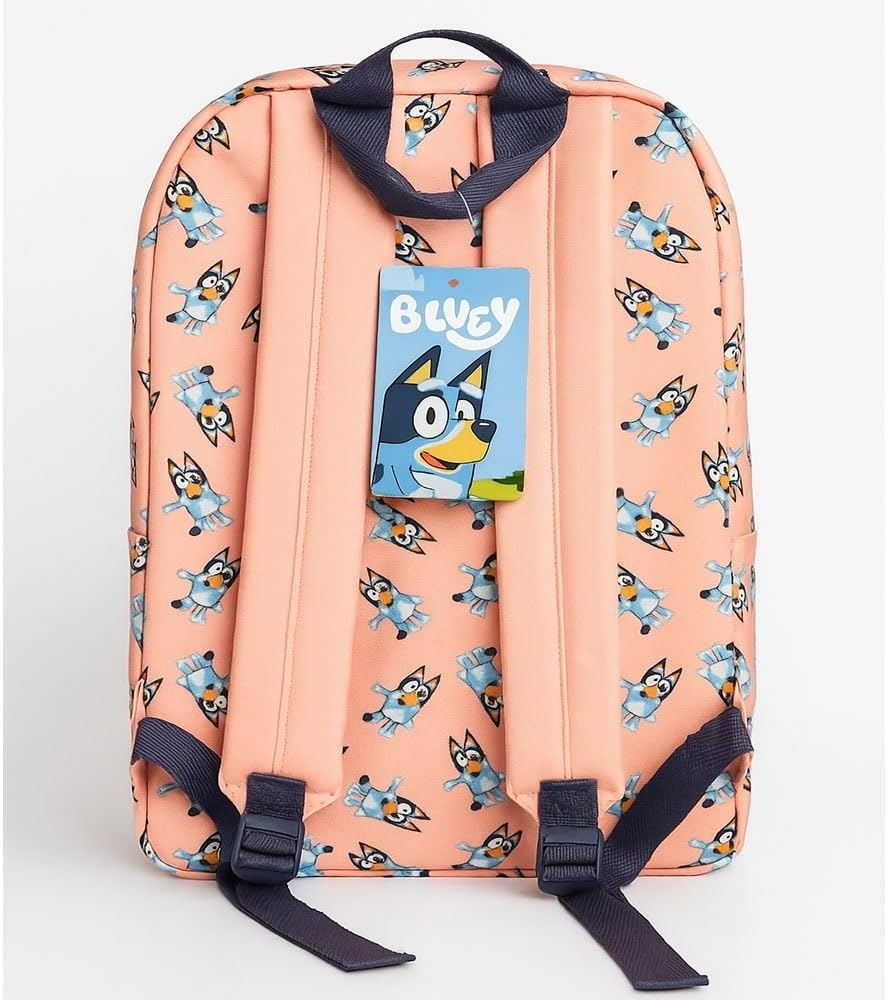 Fast Forward Bluey Backpack Officially Licensed 16 Inch Deluxe Faux Leather Daypack Shoulder Bag