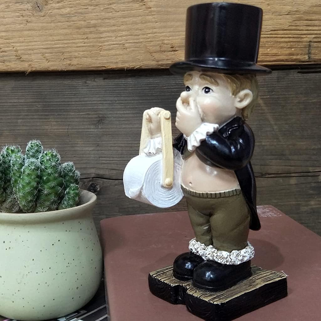 Toilet Tissue Paper Roll Holder Decorative Bathroom Toilet Paper Holder For Creative Standing Gentleman Paper Hold Farmhouse Bathrooms Toilet Freestanding Paper Holder