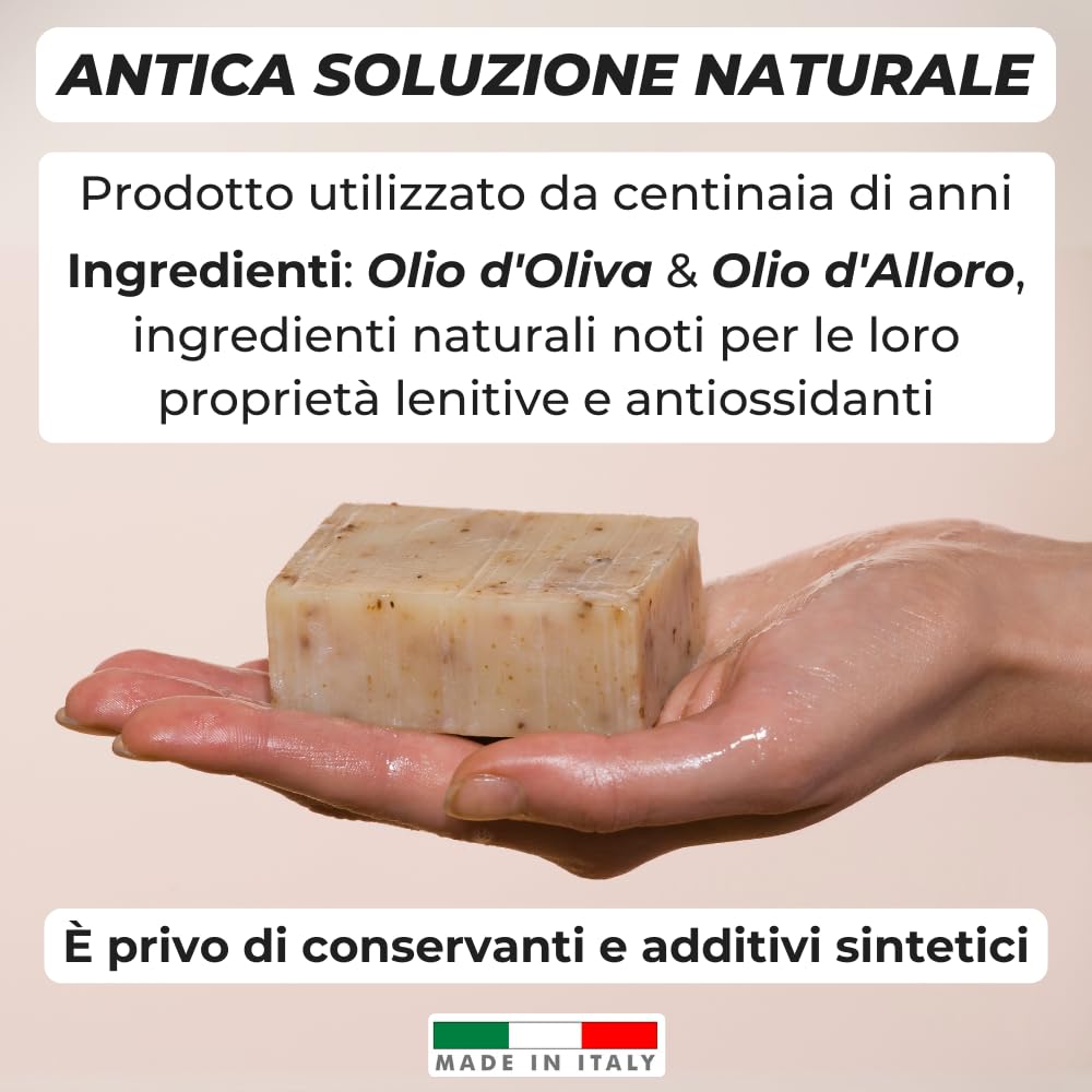 Sapone Naturale Ricetta Originale, 55% Alloro - 6 Pezzi