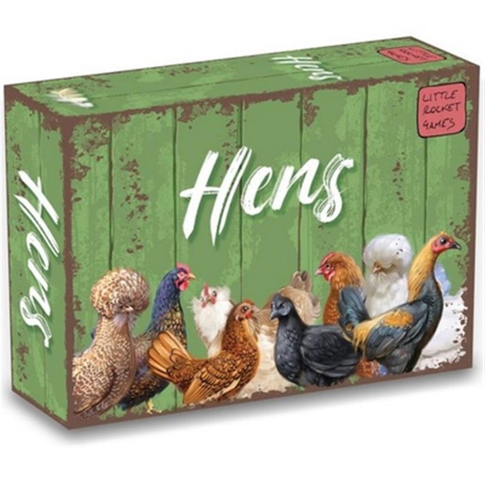 LITTLE ROCKET GAMES HENS Board Game in Italian and English, Black,blue,green,purple, Large