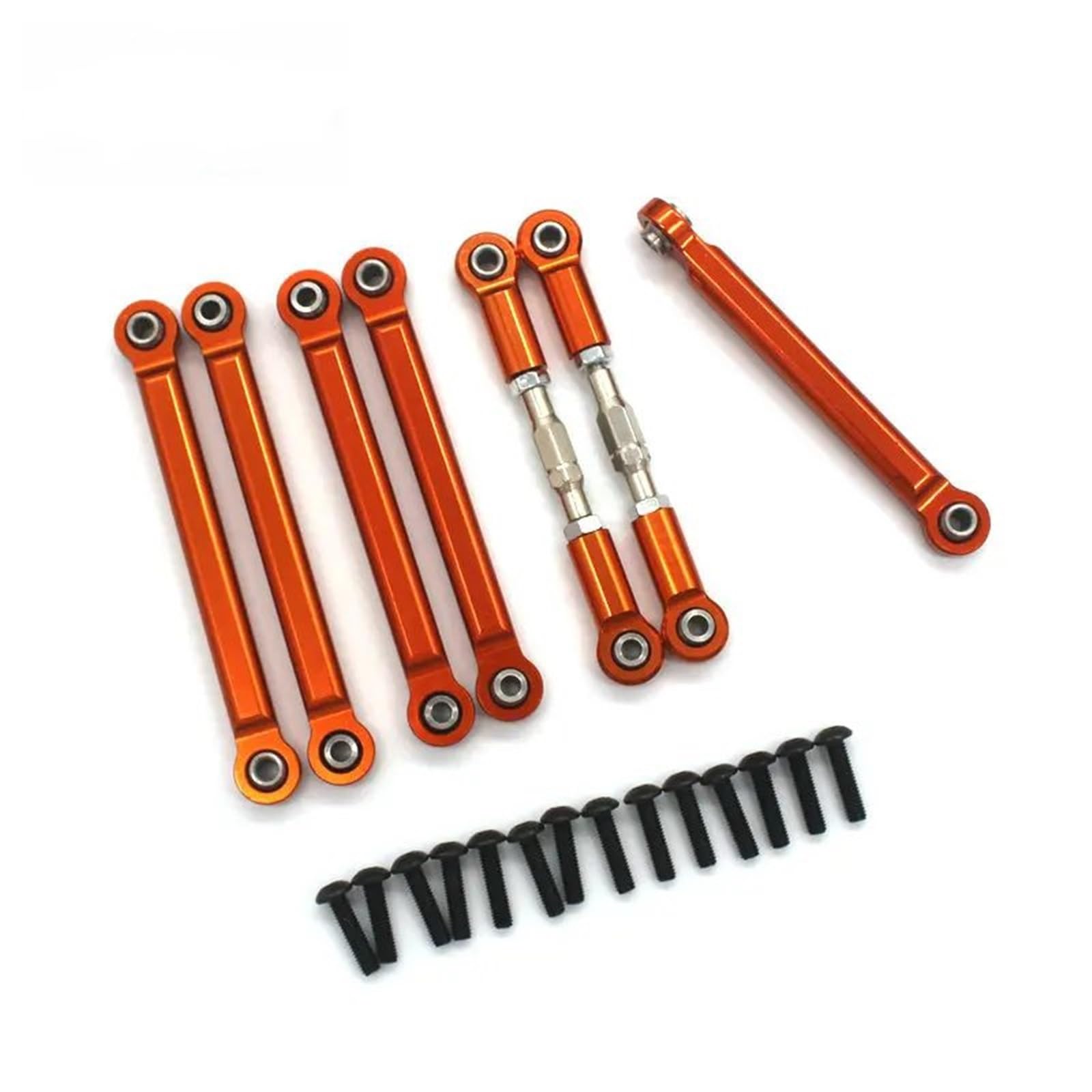 RC Upgrade Accessories for Wltoys for ZD for Racing DBX-10 1/10 Remote Control Vehicle Metal Accessories 7 Pull Rods(Orange)