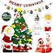 Produktbild HOTOOLME Filz Weihnachtsbaum mit LED Lichter, Weihnachtsbanner, 42 Stück abnehmbare Ornamente und Geschenktüte Lagerung für Kinder, Neujahr, Weihnachten, DIY Wandbehang Dekoration (4ft)