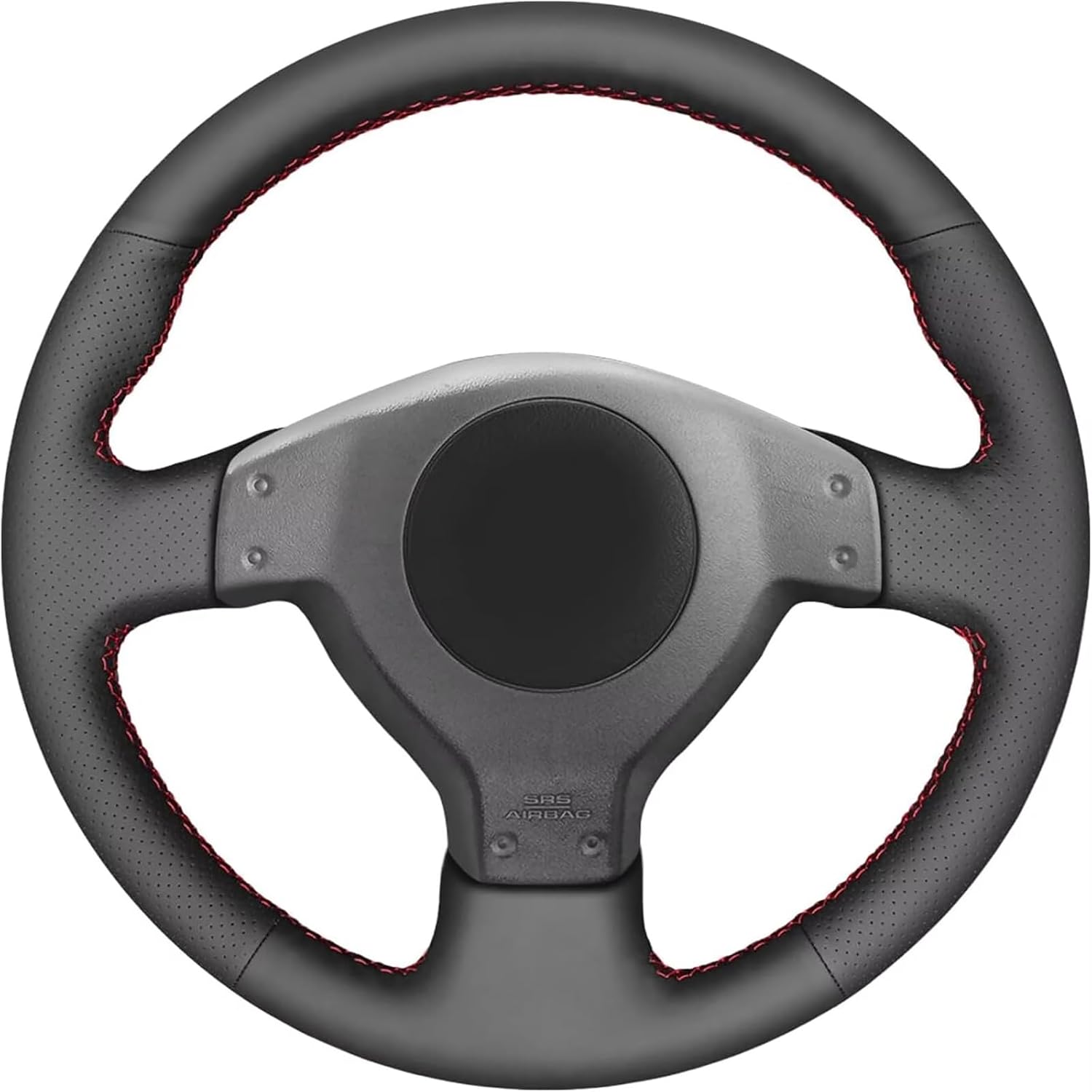 Custom Stitched Black Genuine Leather Suede Steering Wheel Cover for Impreza/Impreza WRX (WRX STI) Legacy Outback 2005-2007 / Subaru Forester 2005-2008 / for Saab 9-2X 2005 2006 Accessories