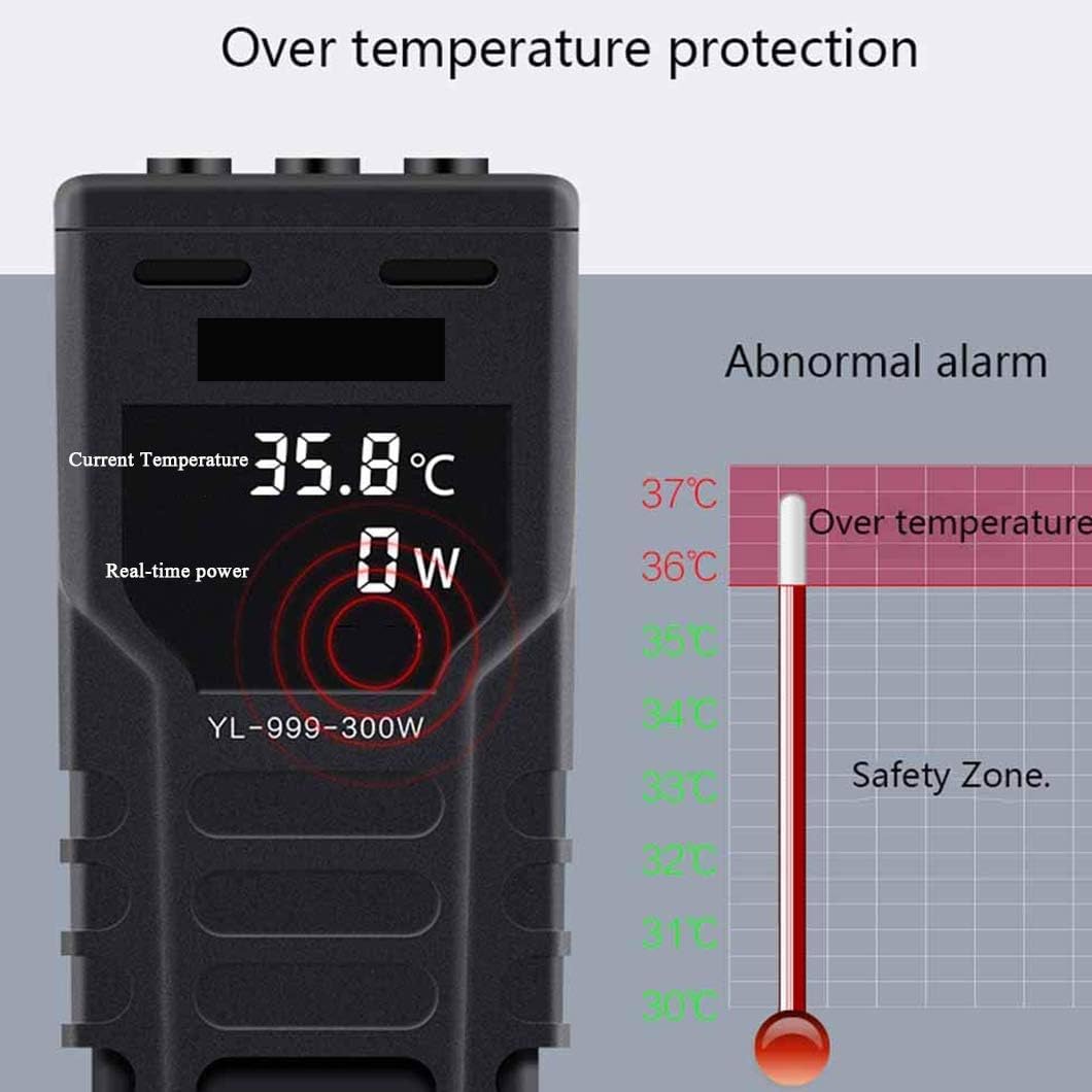 Chauffage submersible pour aquarium - Thermostat LED 100 W avec régulateur de température externe économe en énergie pour un chauffage optimal de l'eau