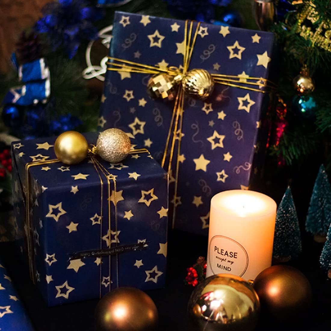 AhfuLife 2 rollen cadeaupapier voor Kerstmis, 43 cm x 15 m AhfuLife 2 rollen cadeaupapier voor Kerstmis, 43 cm x 15 m