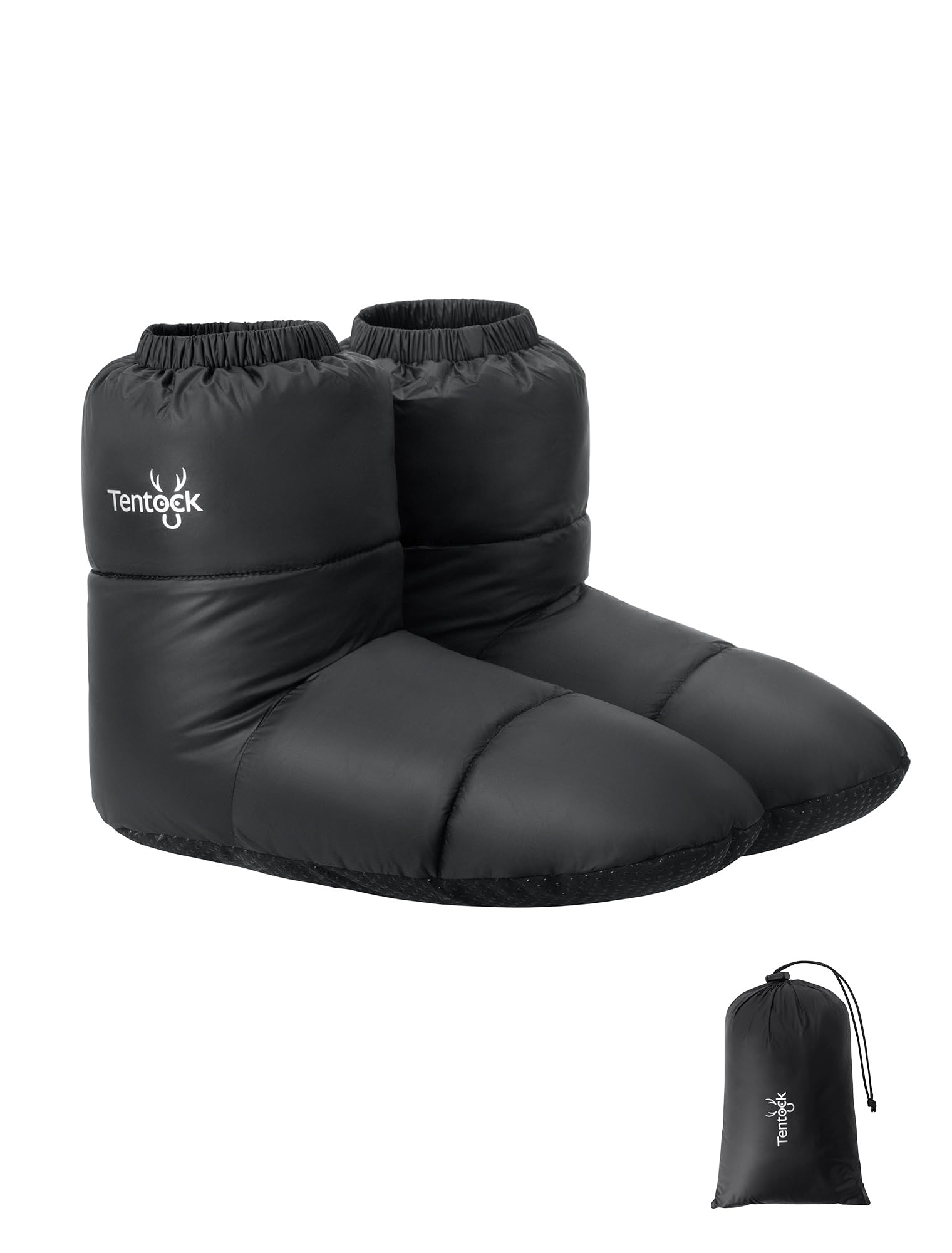 Tentock Chaussons en Duvet pour Le Camping d'hiver, Unisexe Chaussettes Thermiques d'oie Doux Imperméable Chauffe-Pieds Chaussons en Duvet pour Tente/Sac de Couchage/Maison