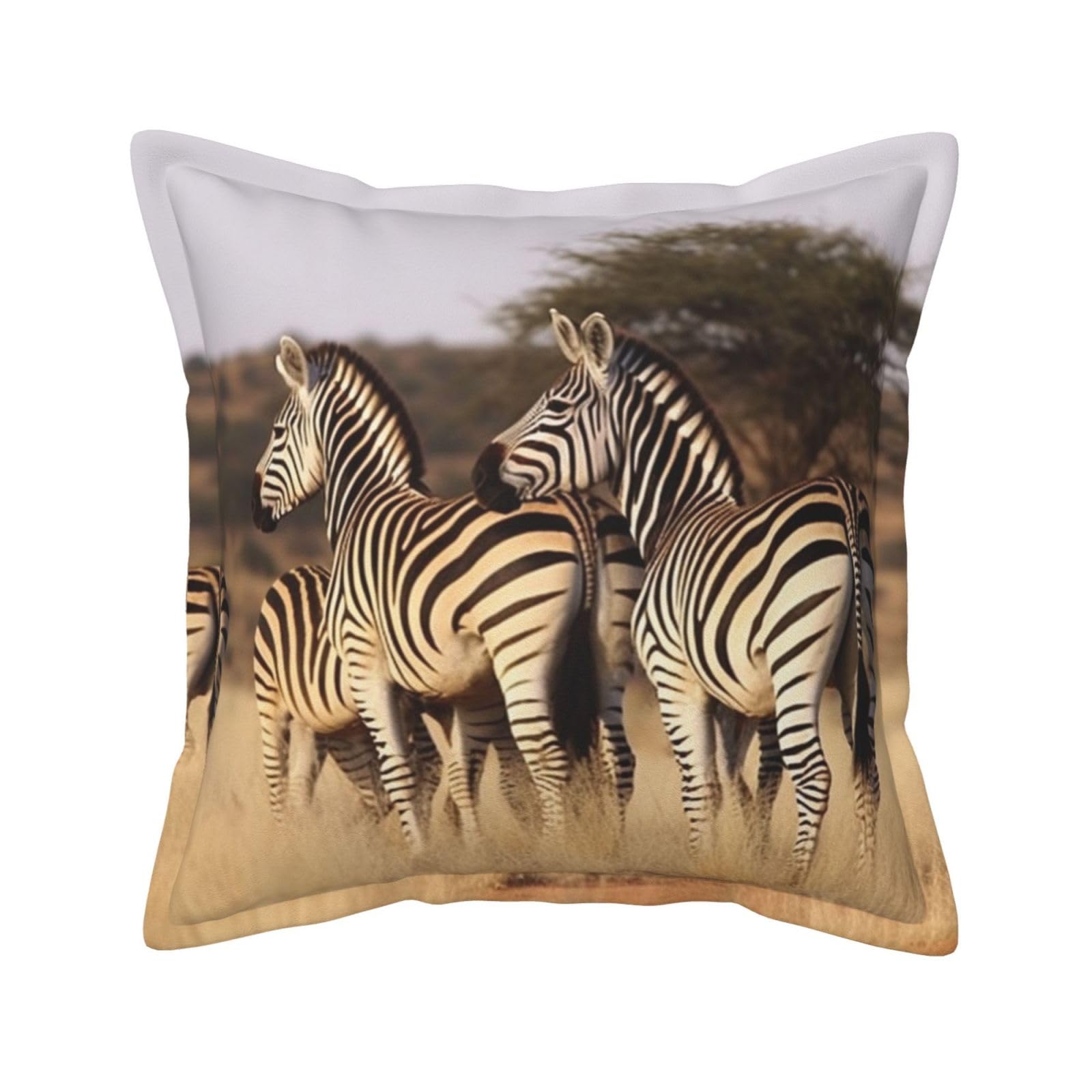 Housse de coussin zèbre extérieure et intérieure étanche aux dimensions 45,7x45,7 cm