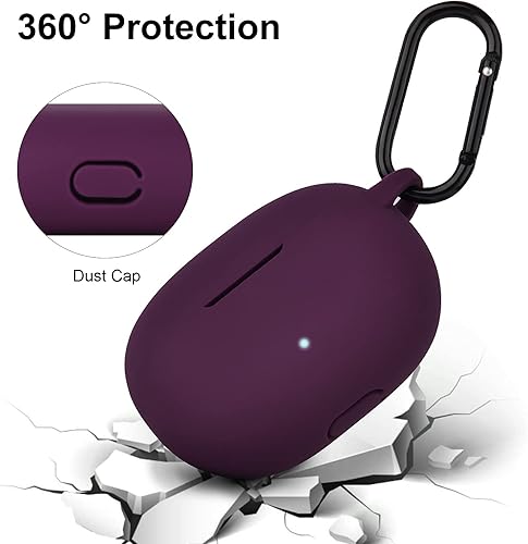 Miniatura 3 de AIRSPO Funda de silicona compatible con Beats Studio Buds 2021, funda protectora suave para auriculares inalámbricos Beats con llavero (morado