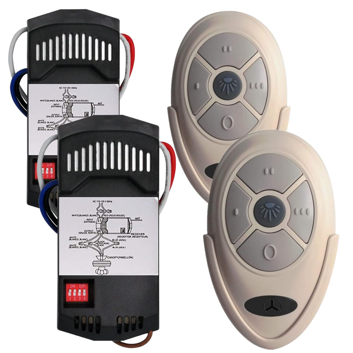 Nexete Universal Ceiling Fan Remote 3 Speed & Light Dimmer, Work with18R 28R Receiver Compatible with 53T 11T 35T HD5 UC7030T UC9050T Remote for