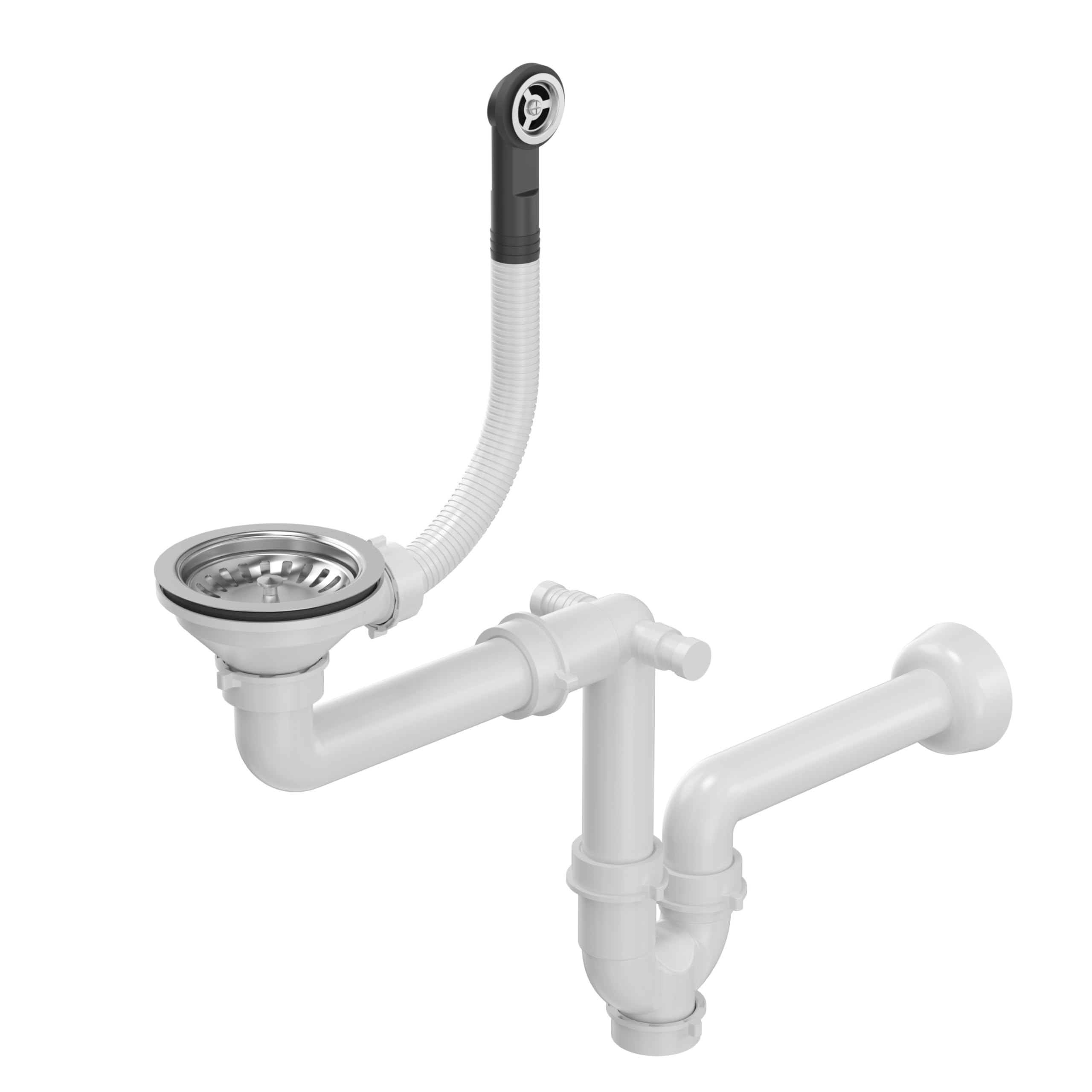 MyQ Fregadero de granito | tamaño: 77 x 44 x 18,5 cm, color: beige | PARIS 11 Fregadero de cocina Fregadero de una cubeta con escurridor y sifón manual | para armarios a partir de 50 cm