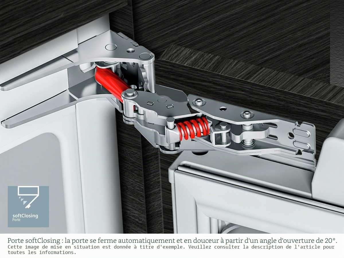 Réfrigérateur encastrable Siemens KI52FAD30 - Réfrigérateur encastrable 1 porte - 204 litres - Réfrigerateur/congel : Froid statique / Froid statique - Dégivrage automatique - Blanc - Classe A++ / Intégrable