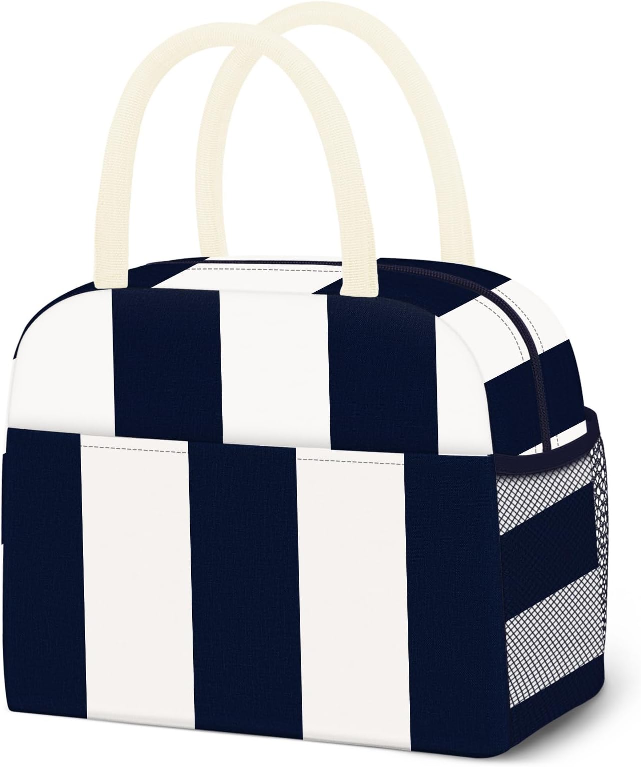 Lunch Bag Lunch Box for Women Men Reusable Insulated Lunch Tote Bag, Food Handbags Case High Capacity for Travel Work Picnic,Vertical Stripe