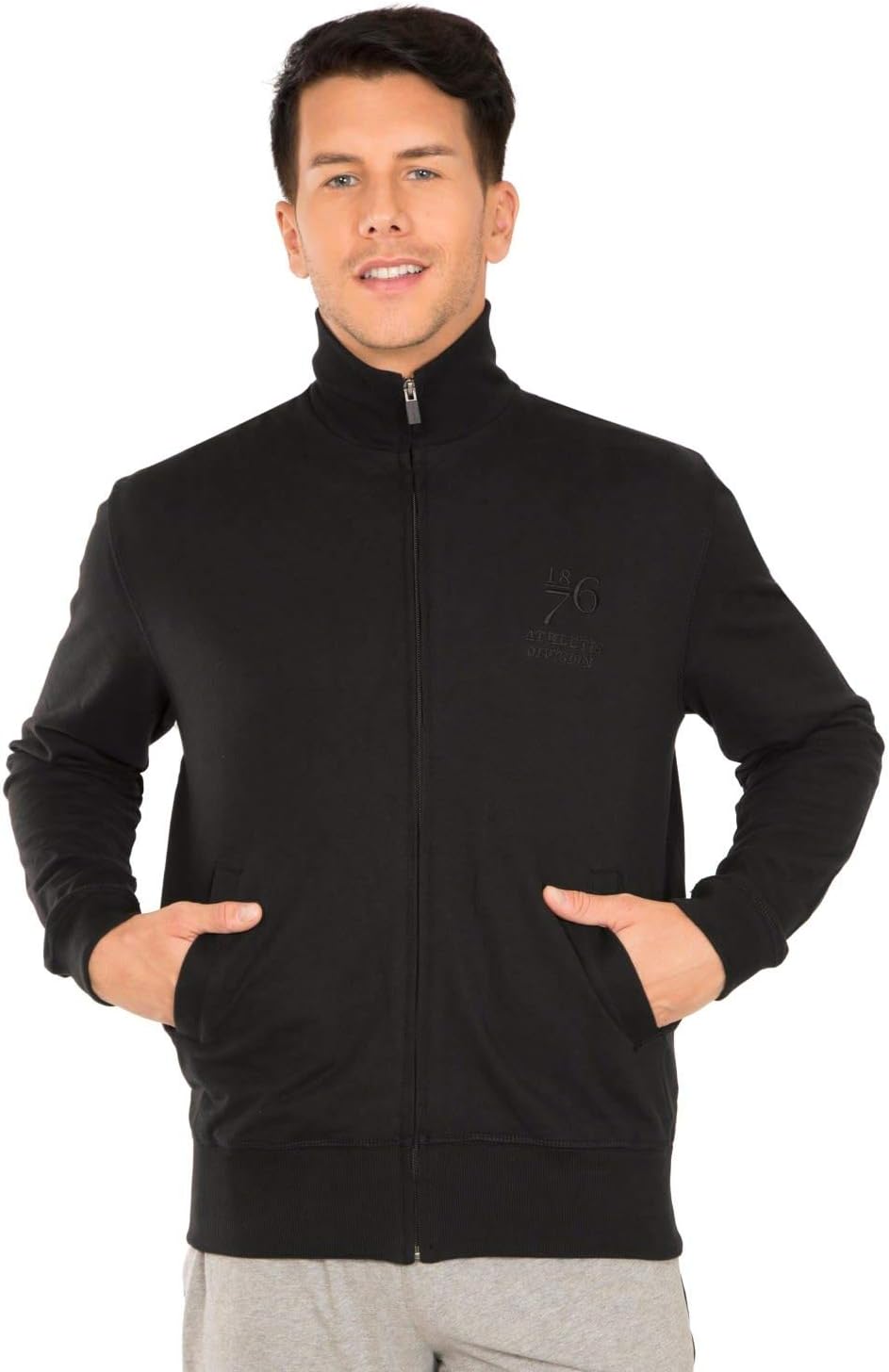 JockeyMen Super Combed Cotton Standard Length 2730 French Terry Jacket with Ribbed Cuffs and Convenient Side Pockets