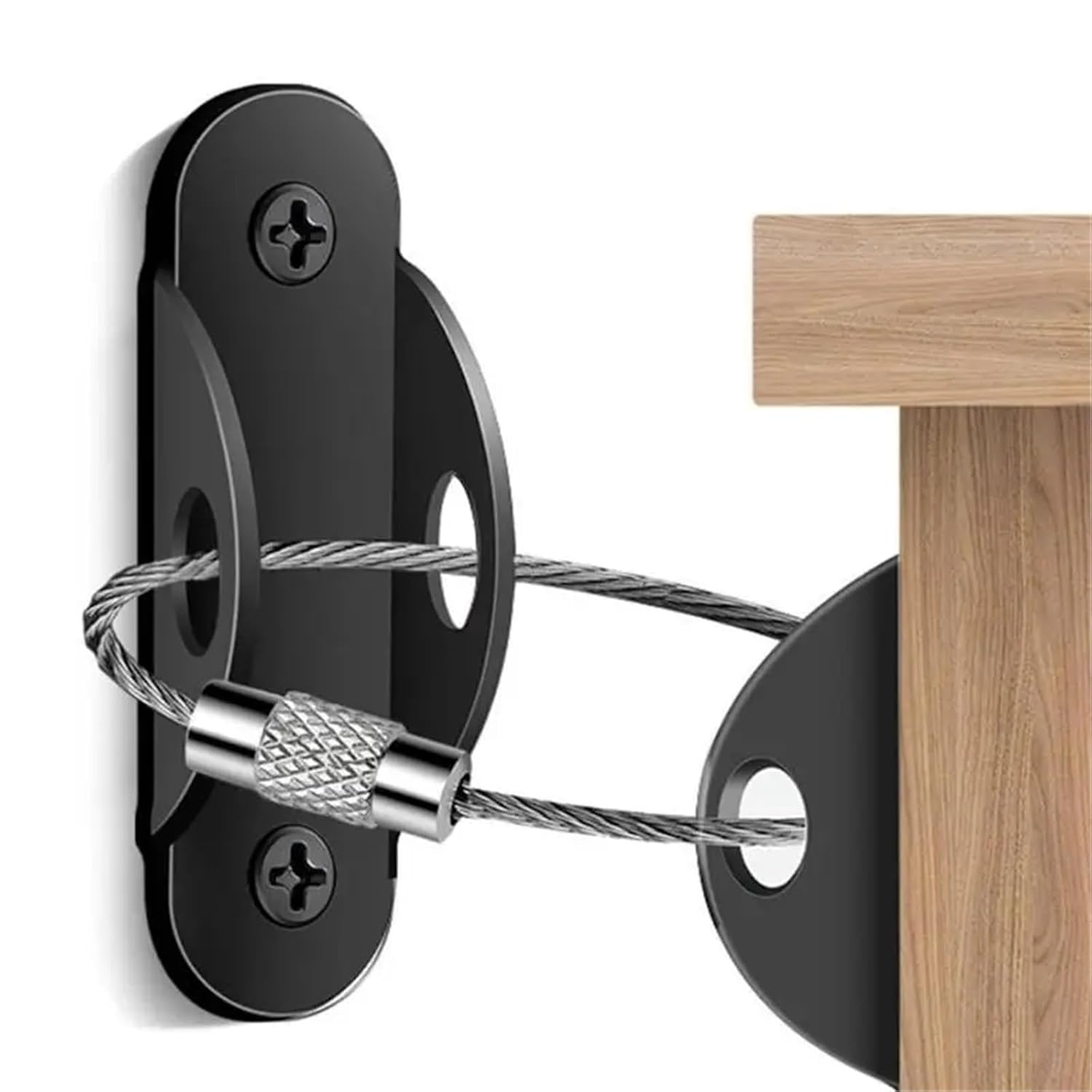 Furniture Anchors 20pcs Furniture Straps Proofing Metal Anti Tip Anchors for Dresser and Bookcase(Stainless Steel Clor)