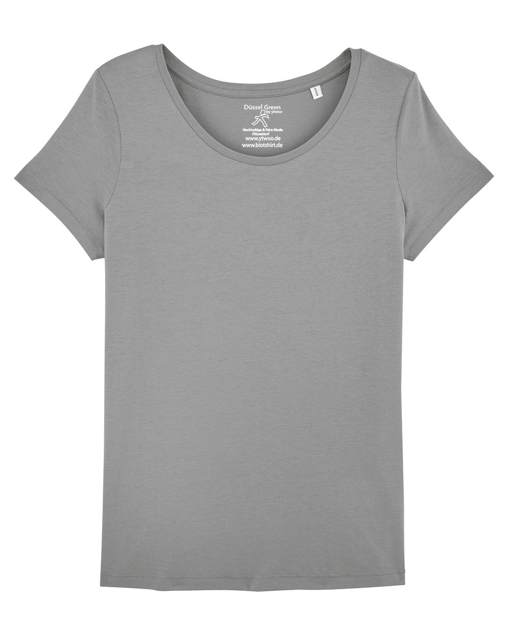 Lara Women's Basic T-Shirt 100% Organic Cotton with Scoop Neck, Organic Short Sleeve Shirt Colours White and Black up to Size 2XL, Organic Cotton