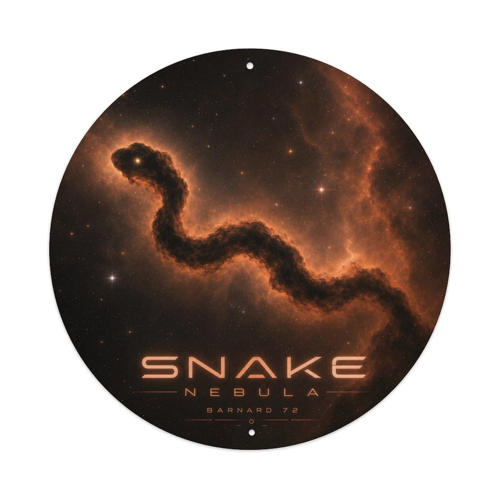 Snake Nebula Cosmic Galaxy Celestial Astral Deep Space Metal Tin Sign Plaque Wall Decor for Cafe, Man Cave, Club Bar, Office, Home Garden Round Metal Poster 8x8Inch