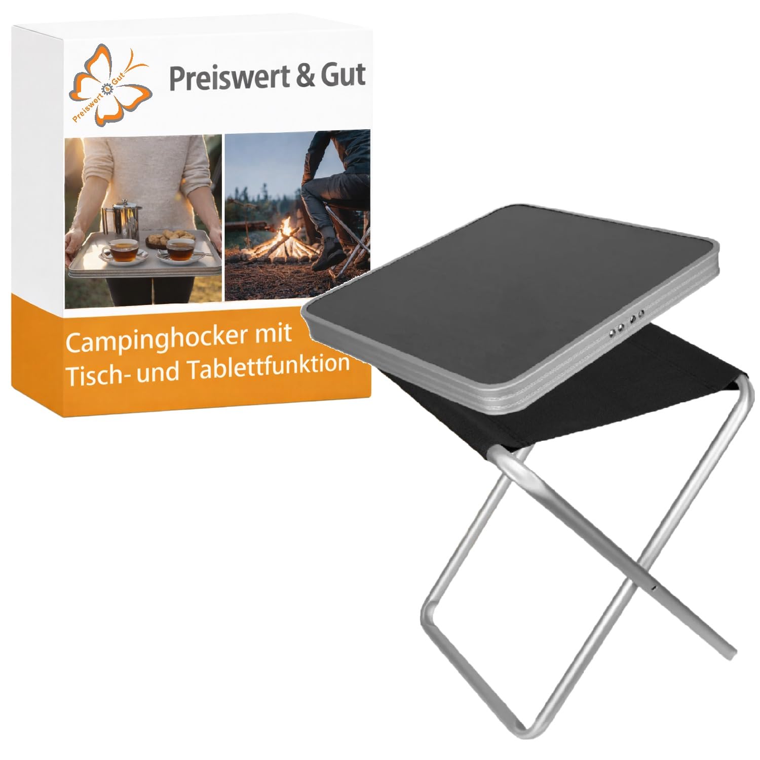 preiswerte campingstühle Preiswert&Gut Klappstuhl Camping Sitzhöhe 45cm Campingtisch Klappbar - Aluminium bis 100Kg - Fußhocker Outdoor mit Tischplatte MDF 40x40cm Lens Type | Diopter:Progressive Readers / 2.00 VW Collection by BRISA fantasy accessories