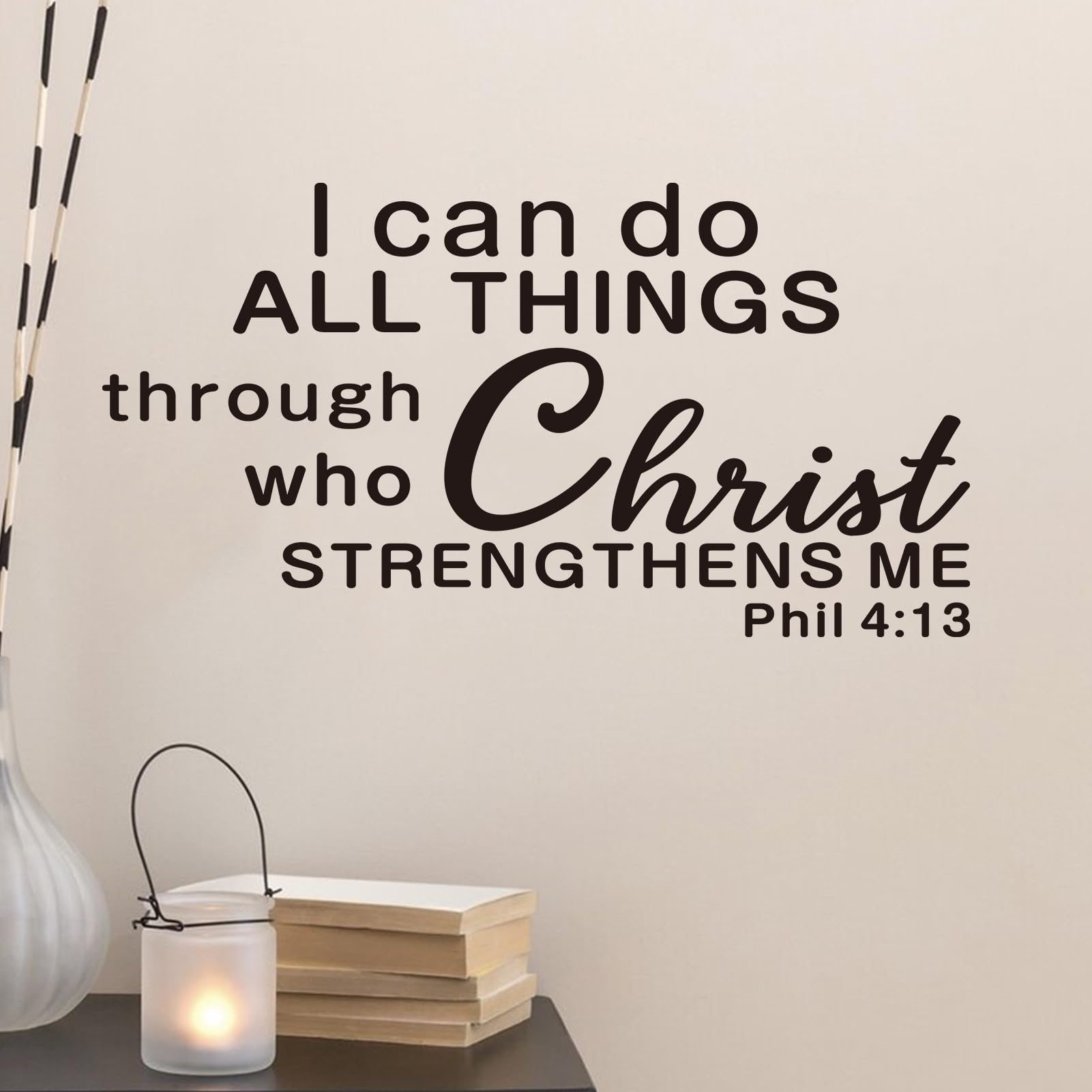 Christian Wall Decals for Living Room: Bible Verse Quotes Inspirational Bedroom Bathroom Vinyl Art Wall Stickers - Image 4