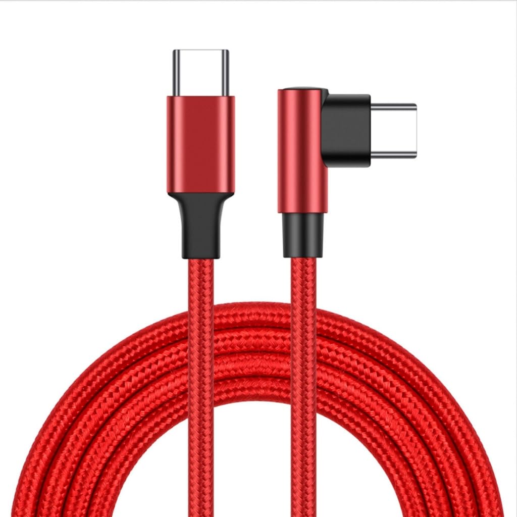 Tsophreniq 60W USB C Fast Charging Cable 480Mbps Data Transfer Nylon Braided Right Angled Type C Cable for Phone Laptop
