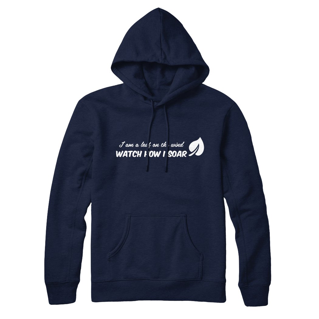 Daytripper Men's Navy I Am A Leaf On The Wind Watch How I Soar Wo Unisex Hoodie - Large- ( New Premium T-Shirt ) Joke Offensive Novelty Retro Slogan ’S Ladies Wo’s Unisex Boys Girls Mummy Mum Daddy Dad Fathers Day Mothers Day Xmas Christmas Top Vest Sweatshirt Sweat Hood Hoodies Tv Movie Music Charts Indie Rock Pop Fashion Shirt T