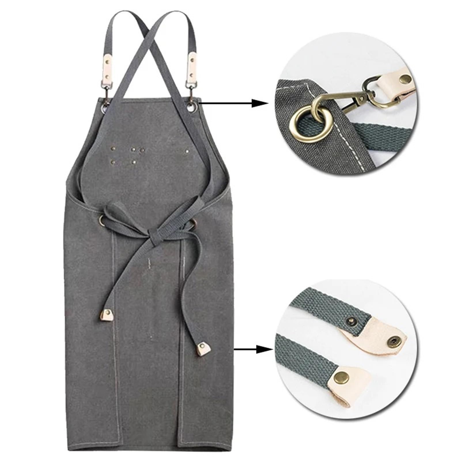 Tablier en toile cirée robuste avec croix arrière réglable Pour Bricolage