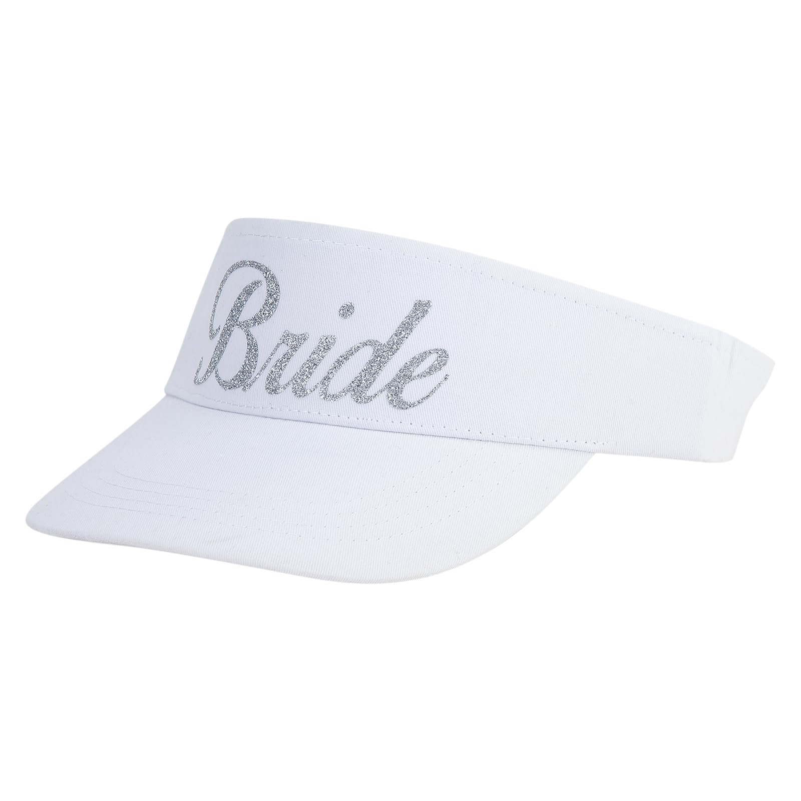 e4Hats.com Bride Silver Heat Transfer Brushed Cotton Sunvisor - White OSFM