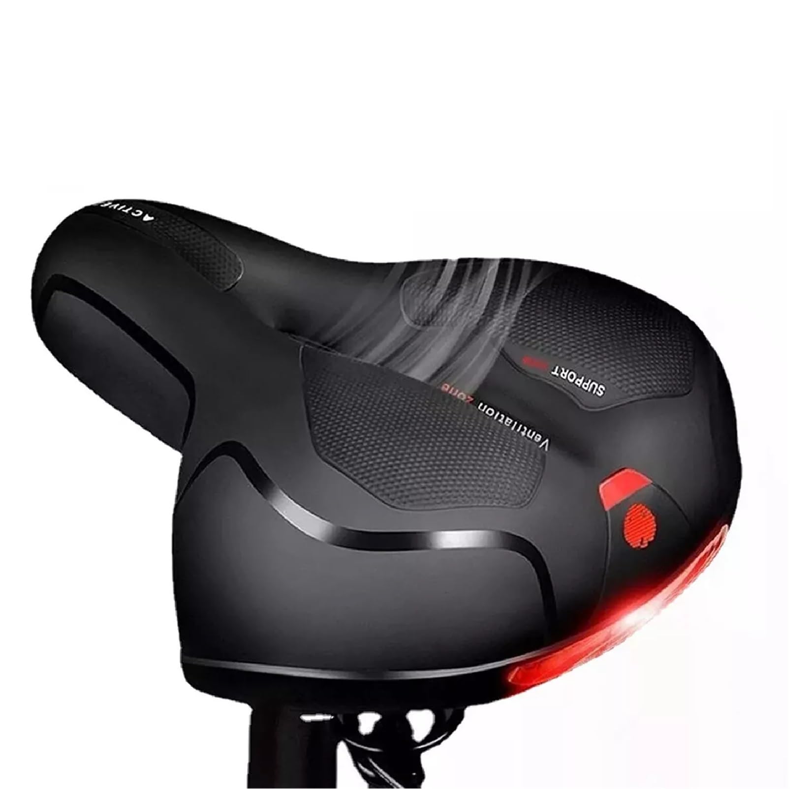 Wavva® Cycle Seat, Universal Memory Foam with Red Reflective Safety Strip, Bicycle Seat Waterproof Breathable Shock Absorbing Bike Saddle for All Bike.