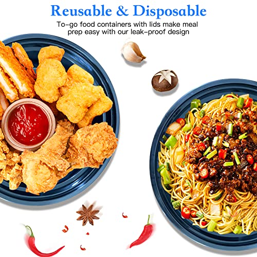 Goiio 24 Packs 24Oz Meal Prep Container, Round Disposable Containers With Lids, For Lunch, Microwave And Freezer Safe #TOP5