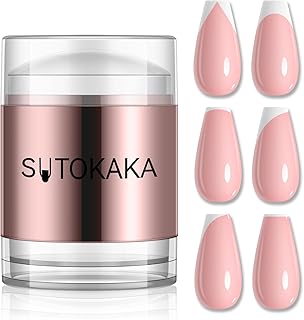 French Tip Nail Stamp, Double Headed Clear Silicone Nails Stamper with Scraper, Gel Nail Polish Art Tips Printing Tool Kit for Home Manicure DIY Nails Art Salon