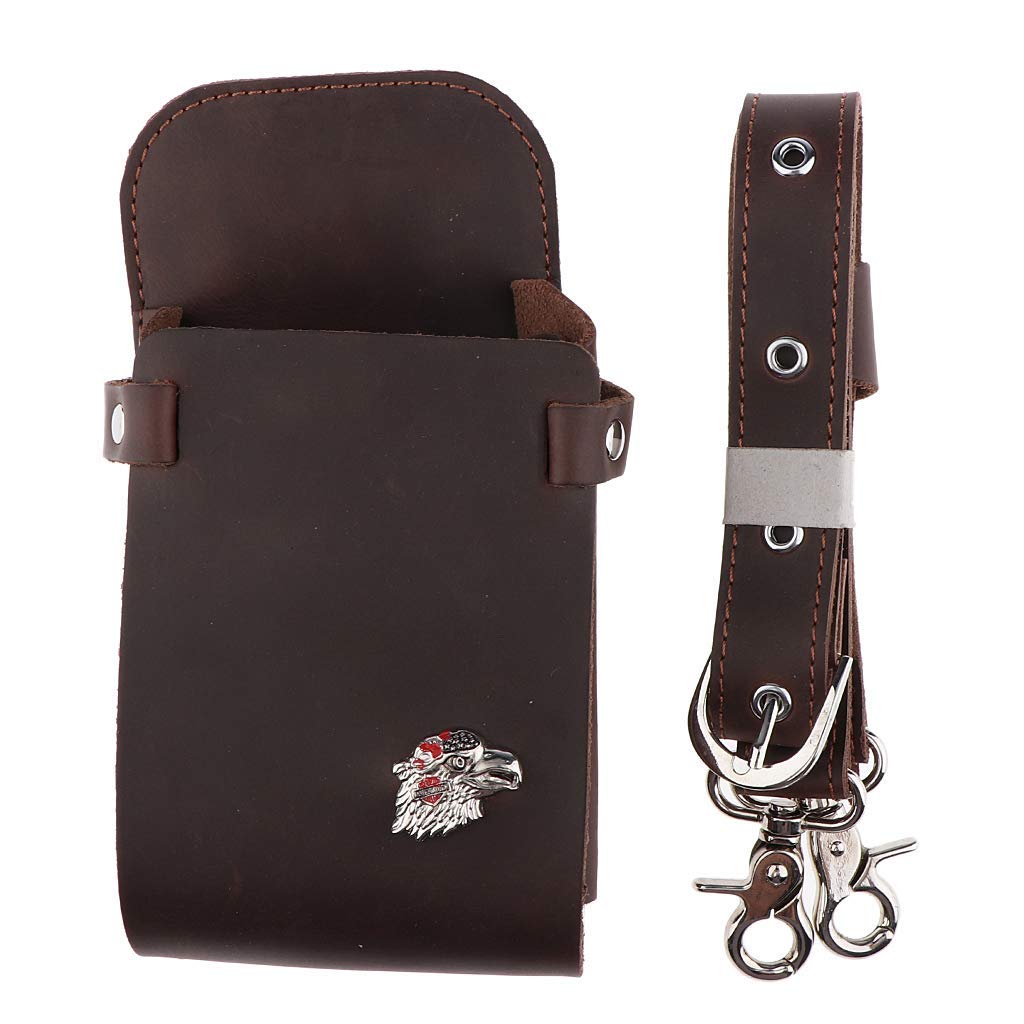 Friseur Scherentasche Werkzeugtasche Gürteltasche Friseursalon Werkzeug Tasche Organizer (Dunkelbraun)