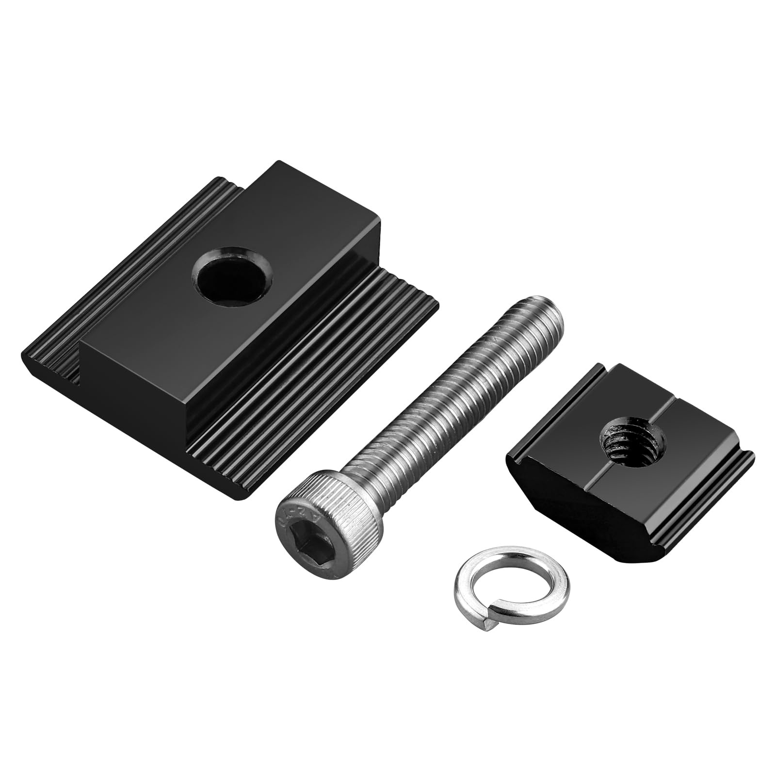 Anbte 10 morsetti centrali a T per pannello solare da 30 mm/35 mm, nero | Supporti per pannelli solari in alluminio, con 20 viti M8 x 49 mm, per montaggio di pannelli solari fotovoltaici