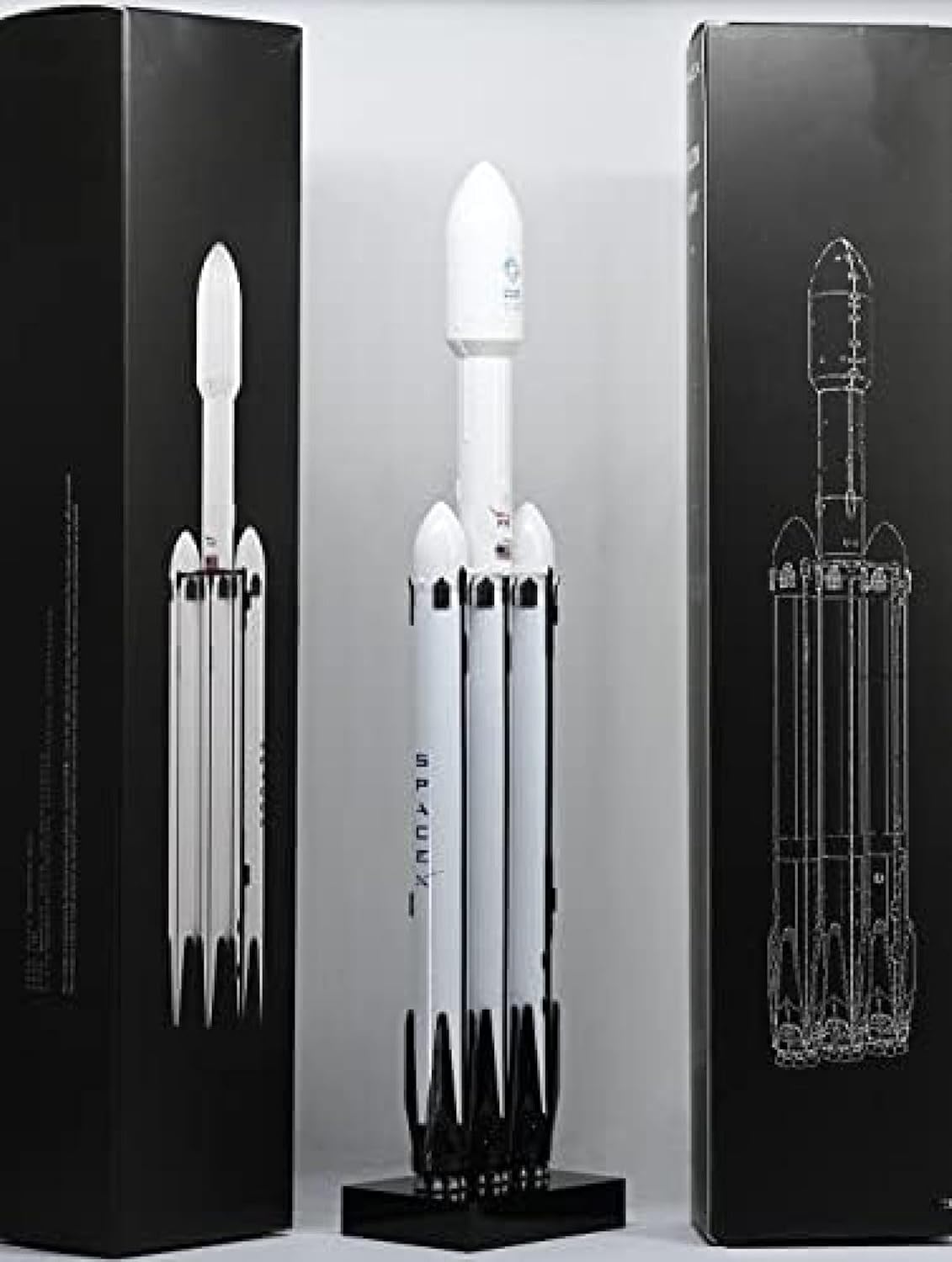 Falcon Series Rocket Model, Simulated 1:233 Falcon 9 and Heavy Rocket Spacecraft Aerospace Model Desktop Decoration, Starship Model A Gift for Aerospace Enthusiasts, 4PCS,Friendly32