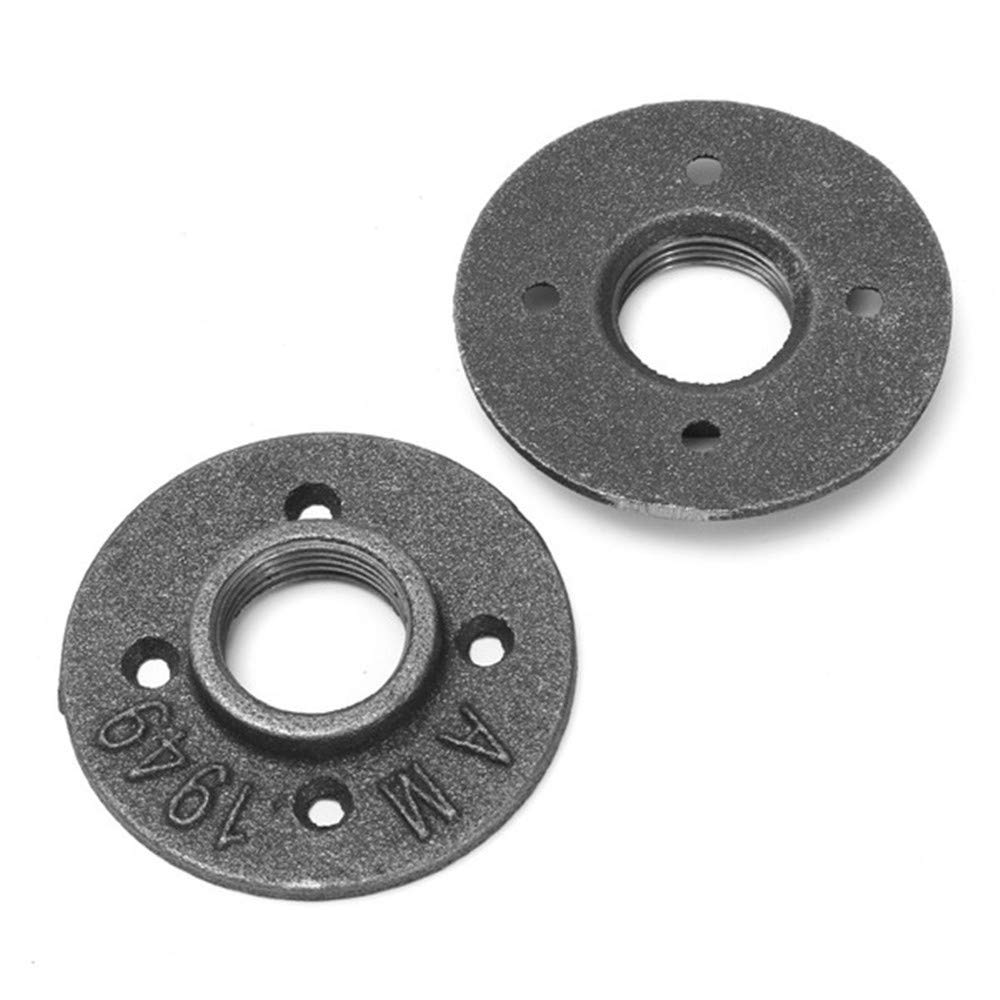 RanDal 10 Piezas 1 Pulgada Bricolaje Maleable Roscado Brida De Suelo Accesorios De Tubería De Hierro Montado En La Pared