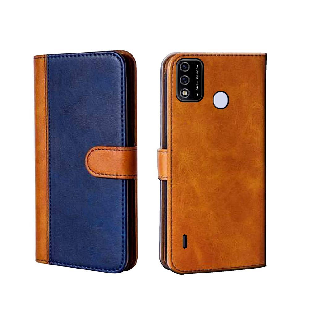 Pinaaki Enterprises ITEL A48 Flip Case | Premium Leather Finish | with Card Pockets | Wallet Stand |Complete Protection Flip Cover for ITEL A48