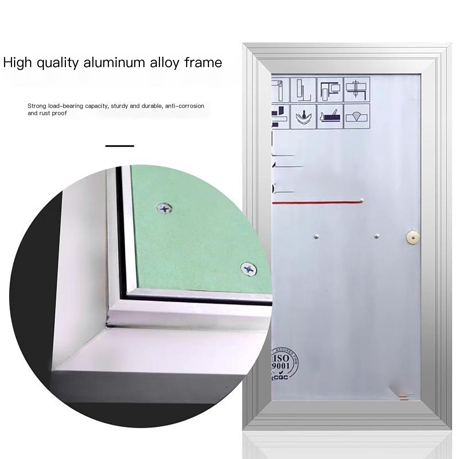 Pannello di accesso per cartongesso - Design quadrato, da incasso e verniciabile, facile installazione per controsoffitto