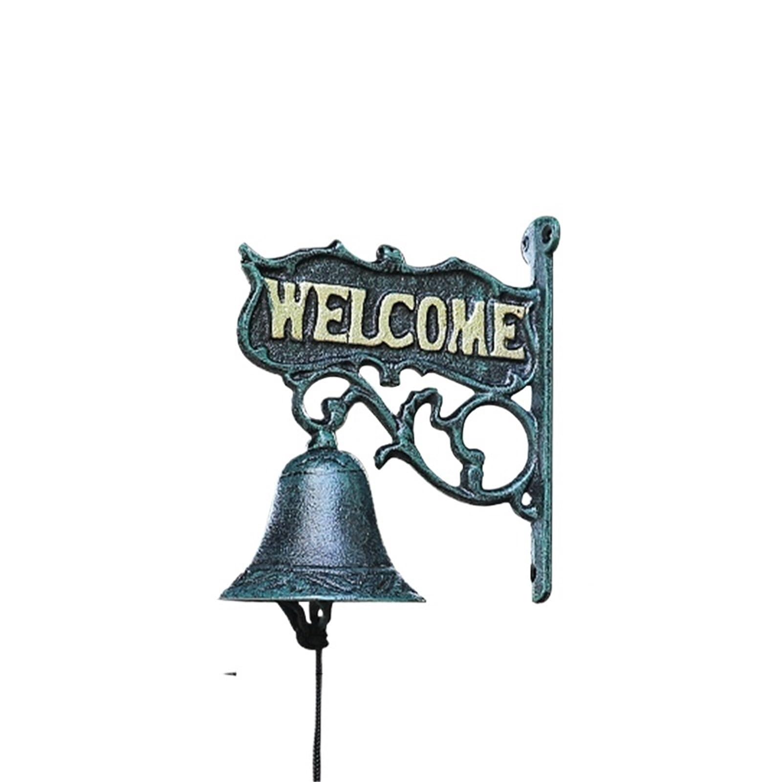 Dfgrgrv Style 2 Cast Iron Bell Doorbells Flowers And Birds Bells Hand Rattles Cast Iron Wind Chimes Villa Patio Decoration Vintage(Style 2)