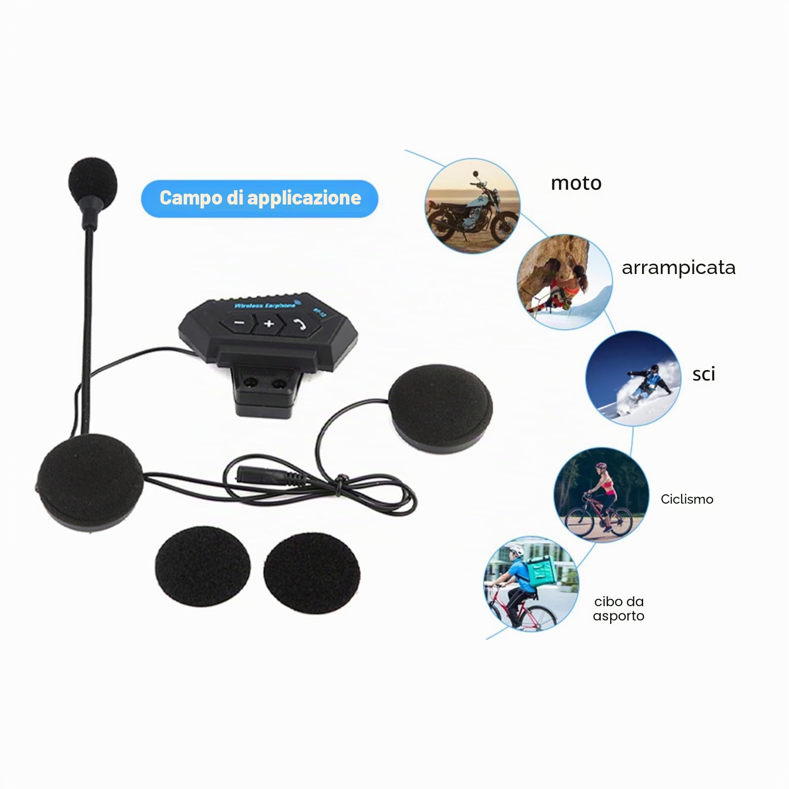 Gegong Casco motociclistico Bluetooth Affiolese CSR Chipset CSR Chiamata 15h Playback Rimovibile Audio Dispositivo Audio apparato di comunicazione con cuffia wireless wireless