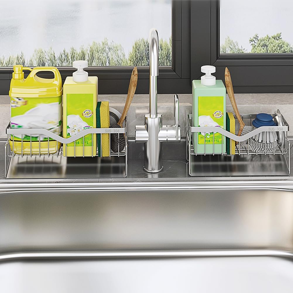 Stainless Steel Kitchen Countertop Organizer for Cleaning Tools