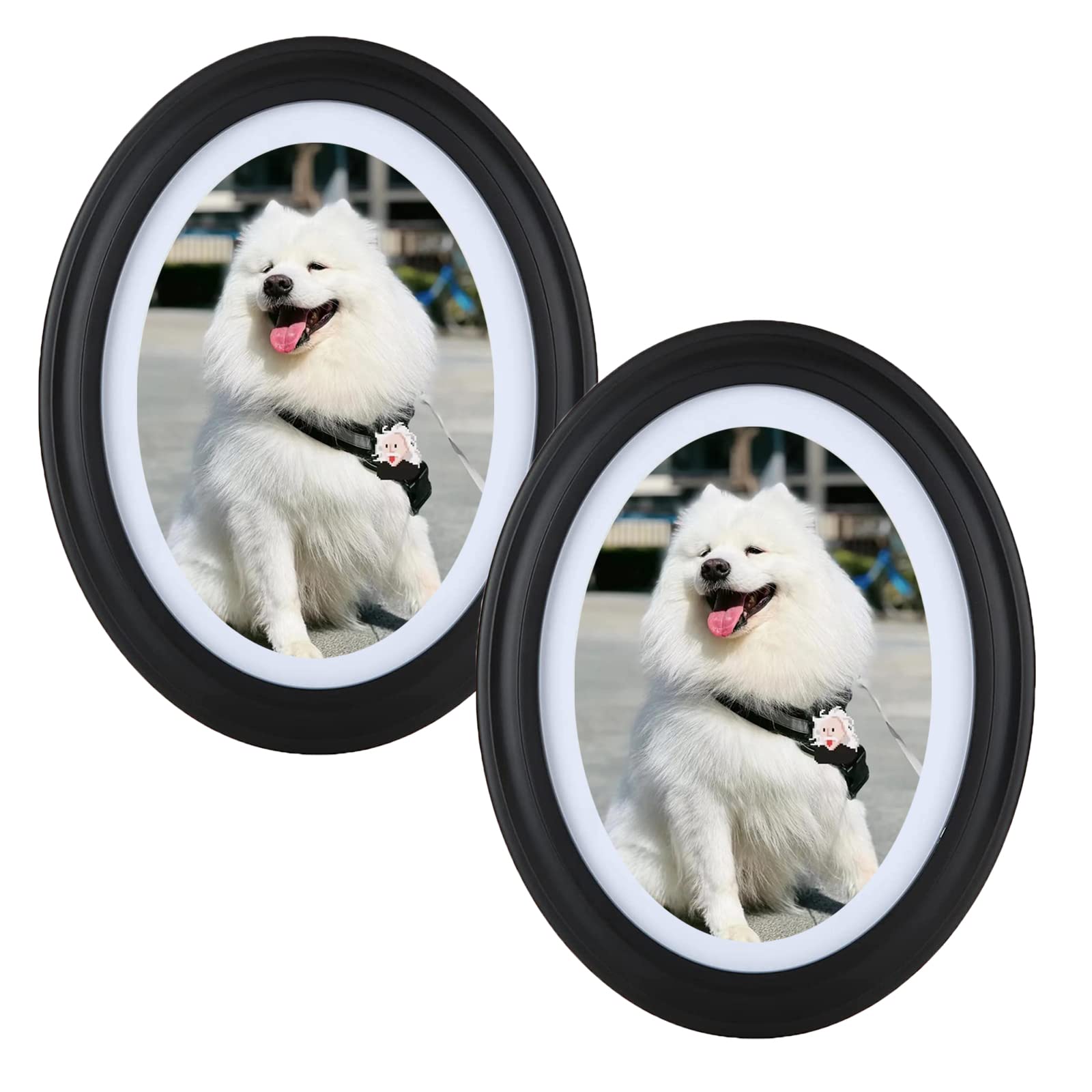 GRRONZEE2 Pack Black Oval Picture Frames 8 by 10 Oval Photo Frames, 8x10 Oval picture frame, Wall Mounting Photo Frame for Home Decor, Photo Gallery