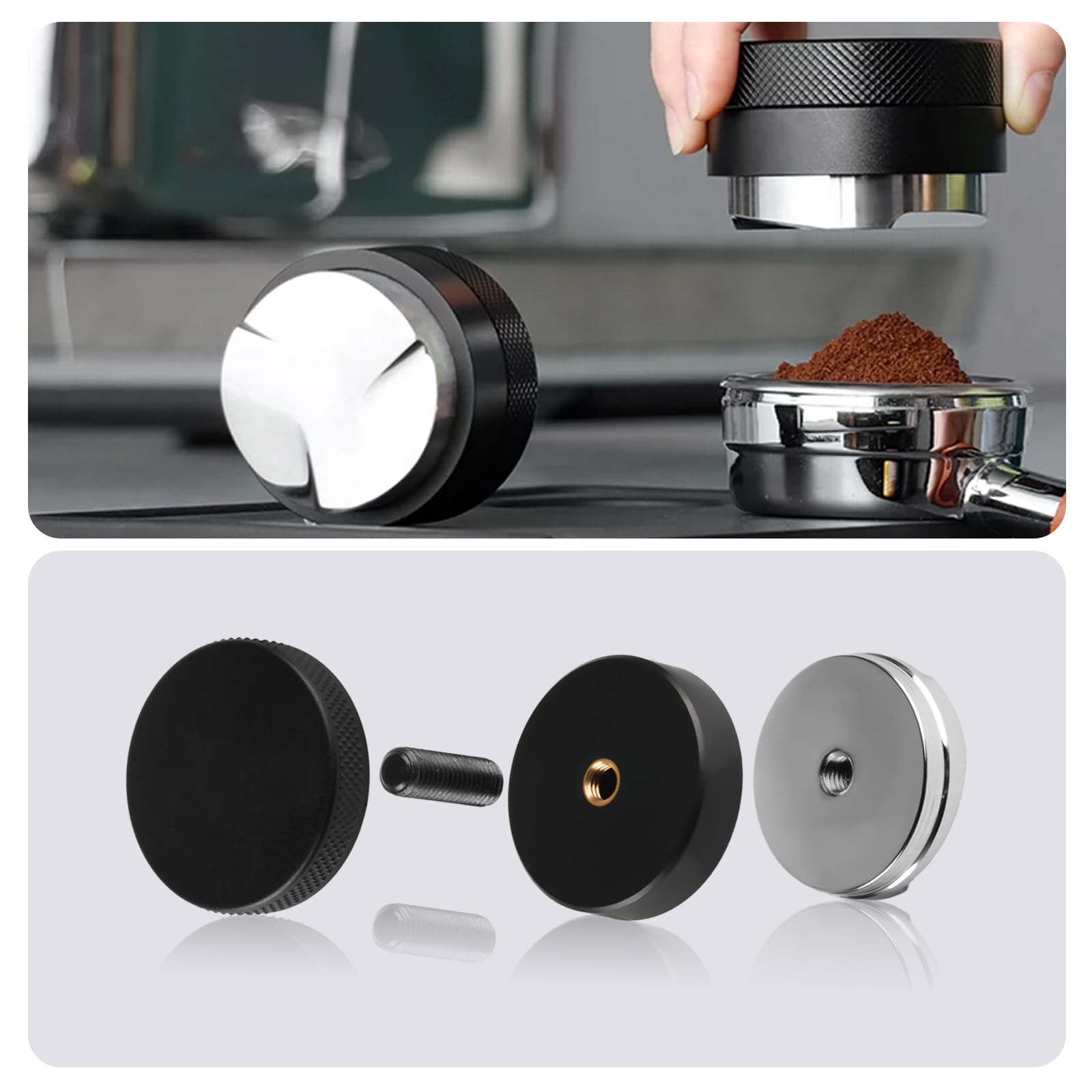 Livellatore Per Caffè 58 Mm In Acciaio E Legno: Distributore Regolabile Per Pressino Manuale, Strumento Per Estrazione Uniforme Del Caffè