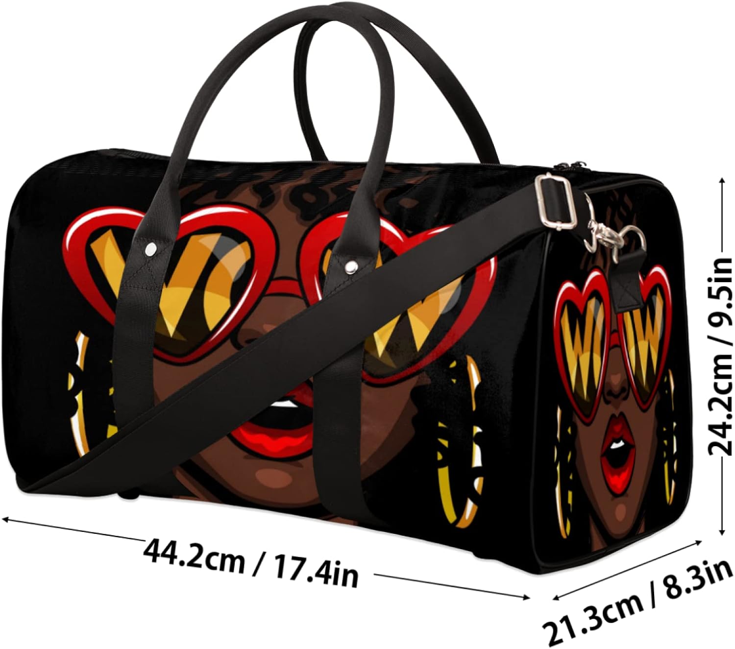 African American Woman Travel Duffel Bag Foldable Sport Gym Bag Large Travel Bag For Men Women Yoga Overnight Weekend Holiday - Image 4