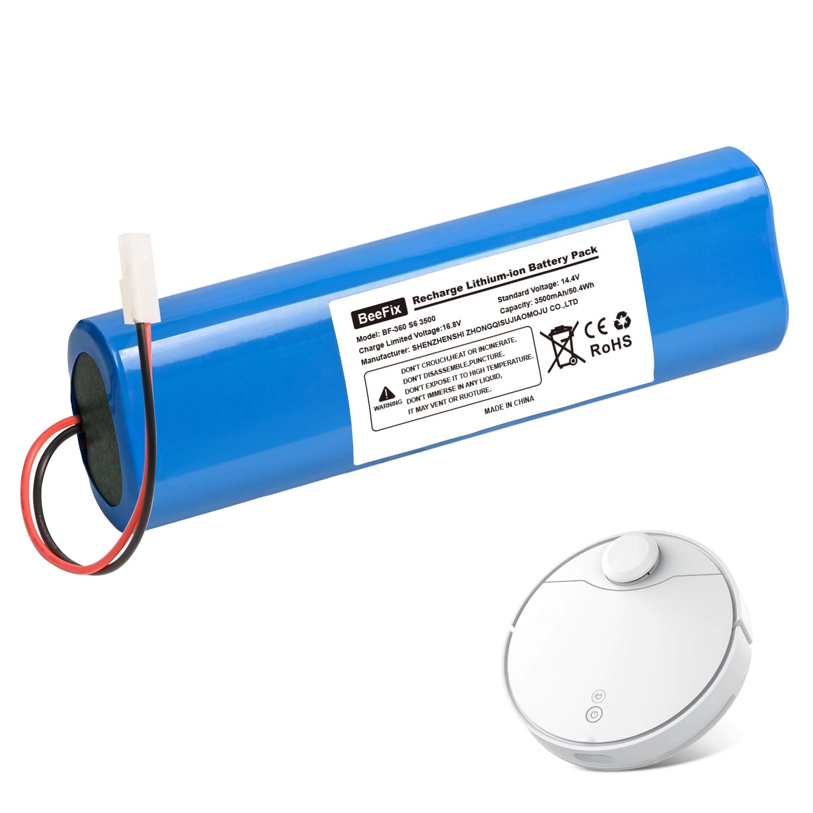 Vhbw Batteria Compatibile Per Aspirapolvere Robot 360 S6 – 2600mAh, 14.4V, Li-Ion, Ricambio Ad Alta Capacità