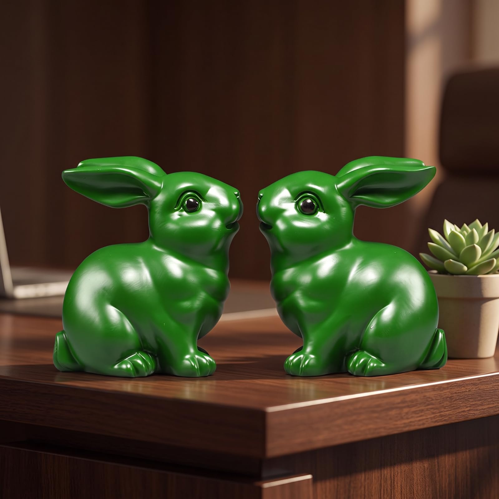 predolo Conejos corativo | Diseño Tradicional Chino, Ornamento, Coleccionable, Estatua, para Recibidor, 30CM
