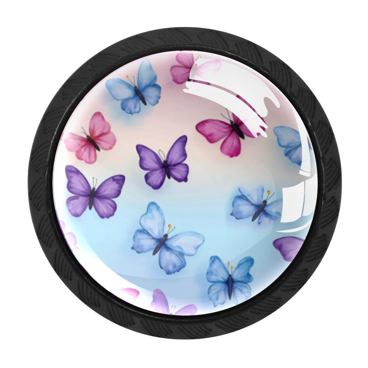 Heoeh Multi 13 4 Pcs Cabinet Knobs, Rainbow Butterflies Drawer Knobs Dresser Handles