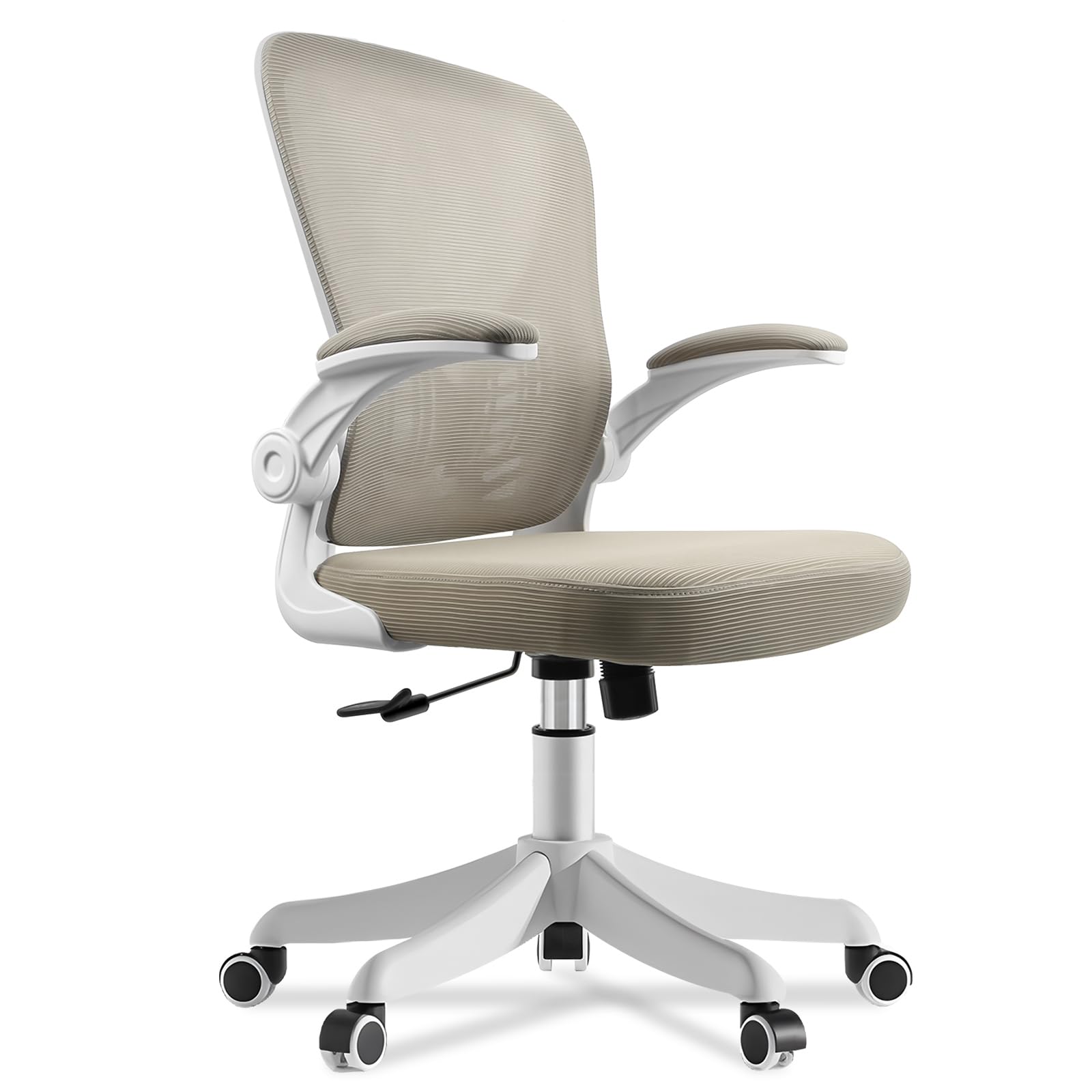 LUKVCIY Office Chair, Desk Chair with 3D Lumbar Support & 90° Flip-Up Armrests, Swivel Mesh Computer Chairs for Home Office, Height Adjustable Work Chair for Desk, Bedroom, Study
