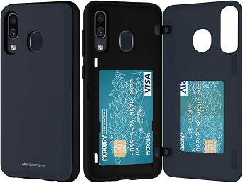 GOOSPERY Galaxy A20 Case, Galaxy A30 Wallet Case with Card Holder, Protective Dual Layer Bumper Phone Case Midnight Blue