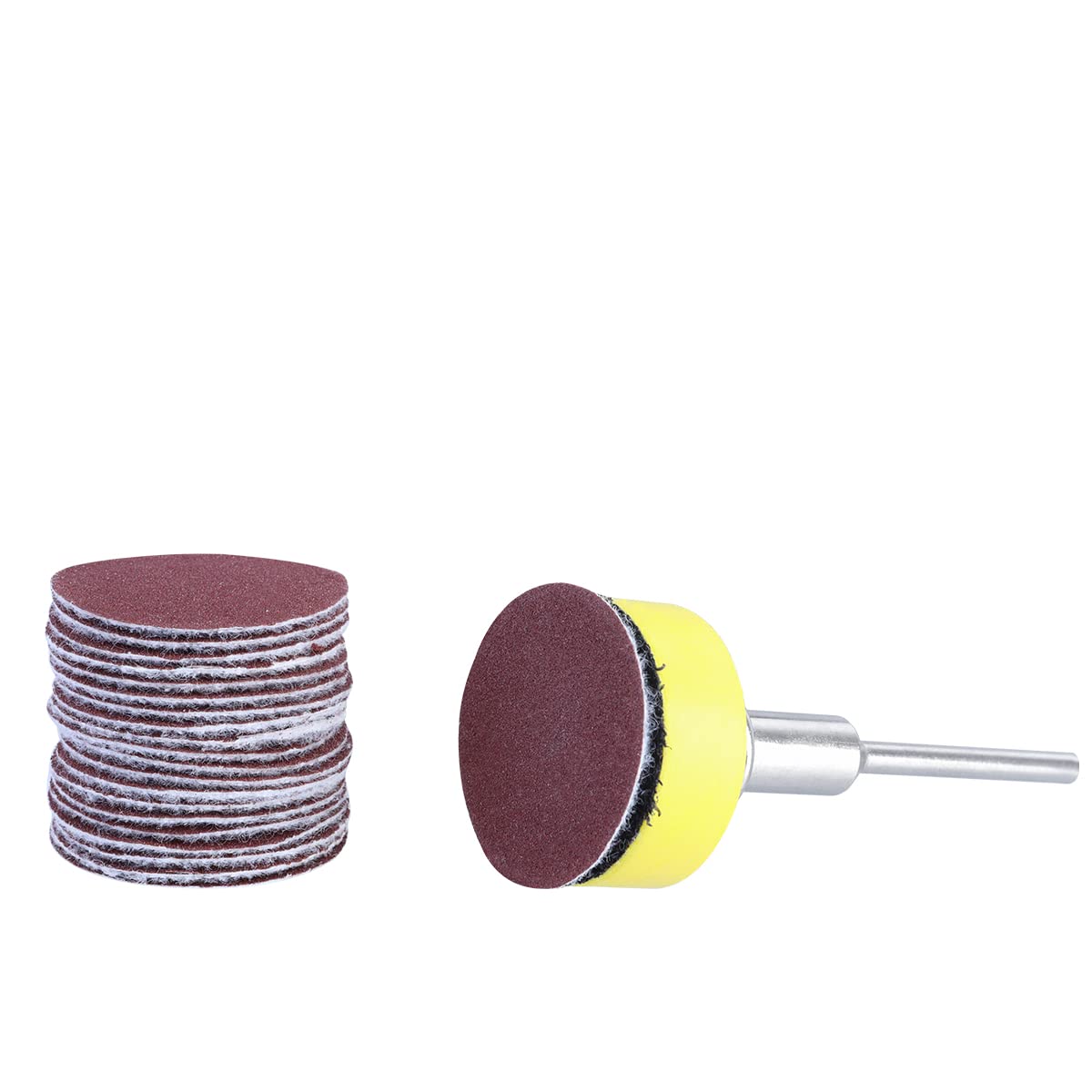 100 Pièces 25mm Mélange Grain Ponceuse Disque Ponçage Tampons De Papier De Polissage Abrasif Ensemble De Papier De Verre Pour Métal Matériaux Non Métalliques Rouille Peinture