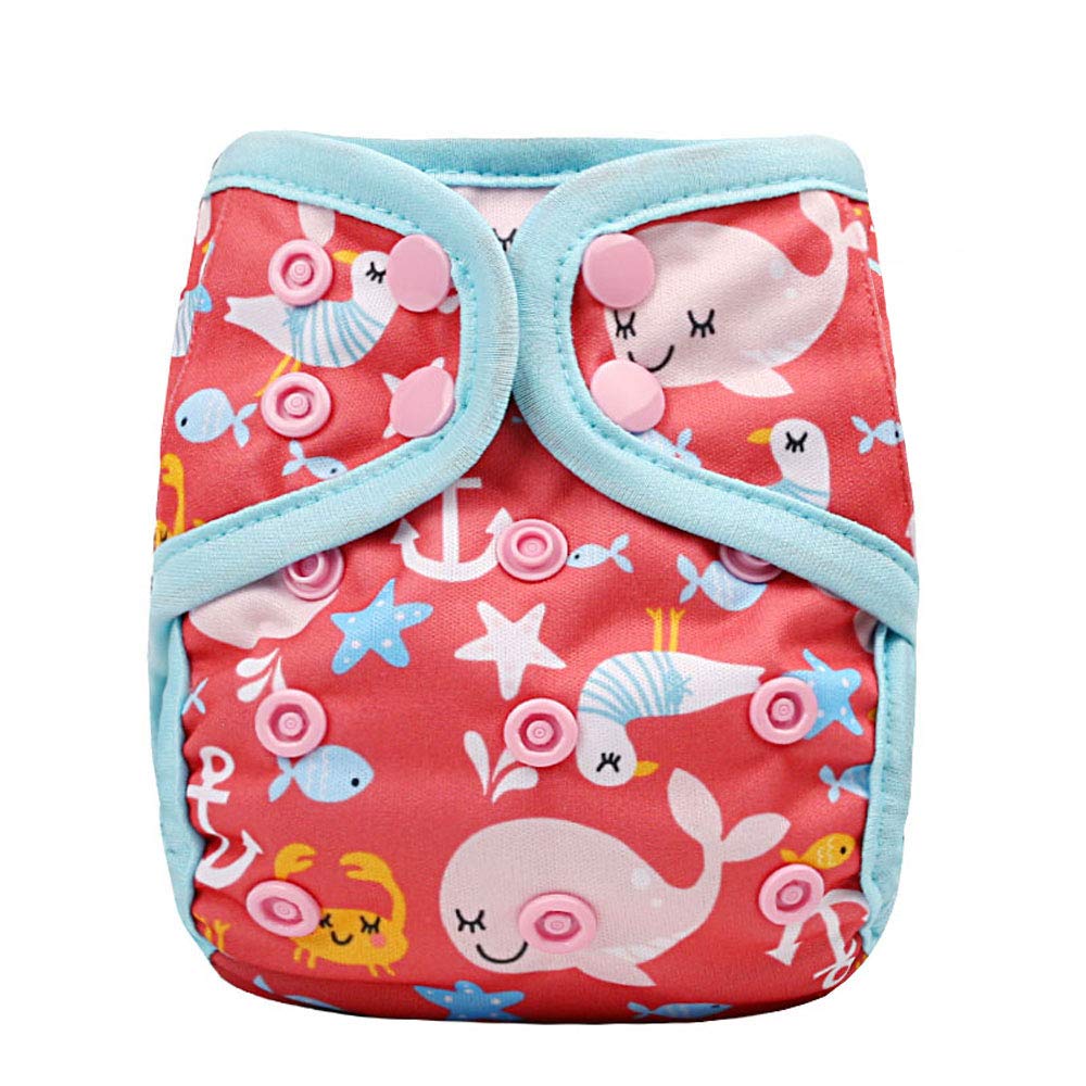 OsoCozy Newborn Reusable Cloth Diaper Covers - Adjustable Snap Fit & Double Leg Gussets for Baby Boys & Girls from 6-12 Pounds. Use with Prefold, Flat